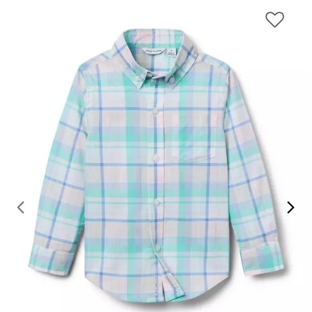 Janie and Jack Pastel Plaid Button Down Shirt